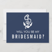 Sei meine Bridesmaid-Karte | Nautic Rope & Anchor Einladung (Vorderseite)