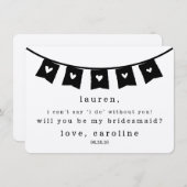 Sei meine Bridesmaid-Karte | Rustikale Kraft Heart Einladung (Vorne/Hinten)