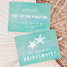 Sei meine Bridesmaid-Karte | Starfish Aqua Einladung