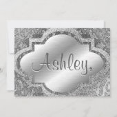 Sei meine Bridesmaid | SilberDamast Einladung (Rückseite)