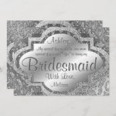 Sei meine Bridesmaid | SilberDamast Einladung (Vorne/Hinten)