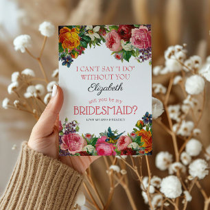 Sei meine Bridesmaid   Vintag Floral Bridesmaid Einladung