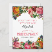 Sei meine Bridesmaid | Vintag Floral Bridesmaid Einladung (Vorderseite)