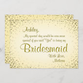 Sei meine Bridesmaid | Vintages Gold Einladung (Vorne/Hinten)