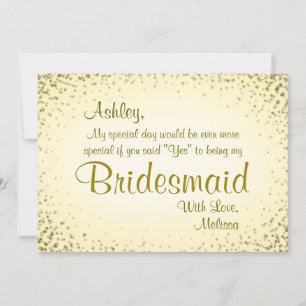 Sei meine Bridesmaid Vintages Gold Einladung