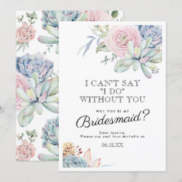 Sei meine Bridesmaid | Vintages Sukkulat Einladung