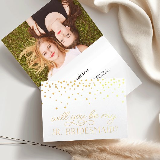 Sei meine Junior-Bridesmaid | Personalisiertes Fot Folienkarte