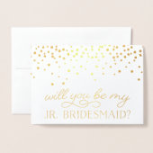 Sei meine Junior-Bridesmaid | Personalisiertes Fot Folienkarte (Vorderseite mit Umschlag)