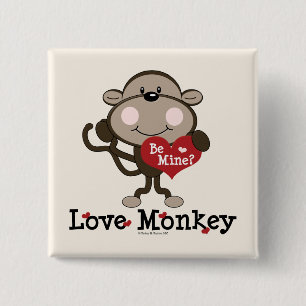 Sei meine Liebe Monkey Valentinstag Button