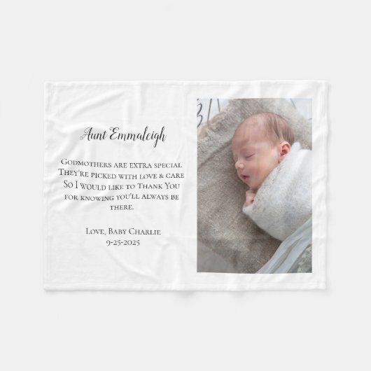 Sei meine Mutter, danke Foto Fleecedecke (Vorderseite (Horizontal))