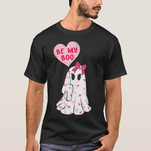 Sei meine Niedlichen Boo-Valentinen Ghost Pink Val T-Shirt (Vorderseite)