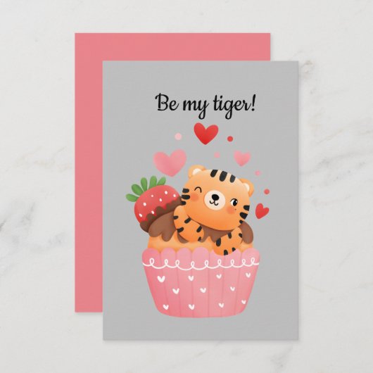 Sei meine Tigertigerin Valentine Einladung (Vorne/Hinten)