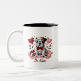 Sei meine Valentine English Bulldog-Tasse Zweifarbige Tasse