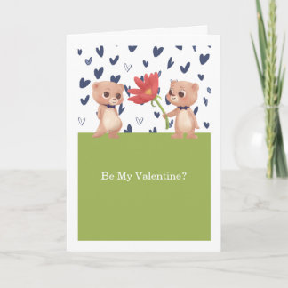 Sei meine Valentine Gay Teddy Bären mit Blume Feiertagskarte