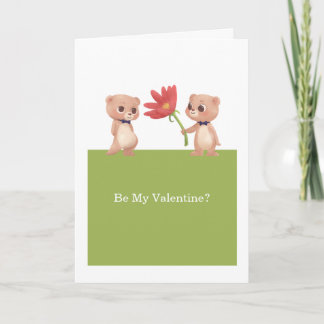 Sei meine Valentine Gay Teddy Bären mit Blume Feiertagskarte