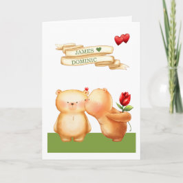 Sei meine Valentine Gay Teddy Bears Personalisiert Feiertagskarte