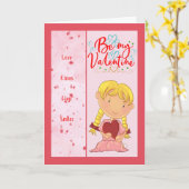 Sei meine Valentinerkarte, junges Illustriertes Mä Karte (Gelbe Blume)