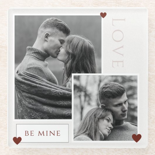 Sei meine Valentinstag Foto Liebe Glasuntersetzer (Vorderseite)