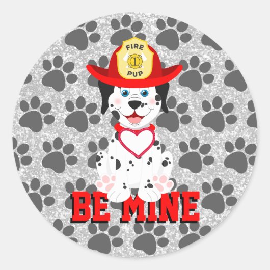 Sei meine Welpe Valentine Classic Round Stickers (Vorderseite)