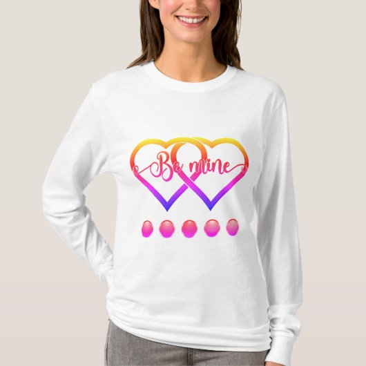 Sei meins. Hearts Valentins Liebe T-Shirt (Vorderseite)