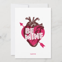 Sei meins! Valentine Flat Card. Herz und Pfeil. Karte