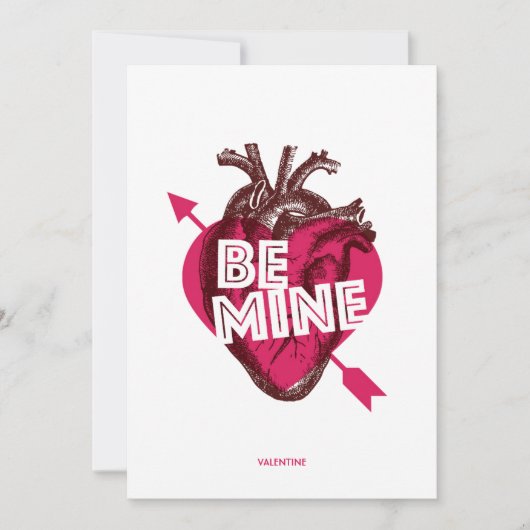 Sei meins! Valentine Flat Card. Herz und Pfeil. Karte (Vorderseite)