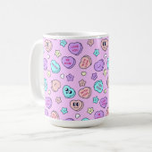 Sei Mine Pastel Heart und Star Lavender Kaffeetasse (Vorderseite Links)