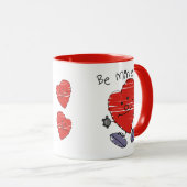 "Sei mir!" Happy Valentine Day Tasse (VorderseiteRechts)