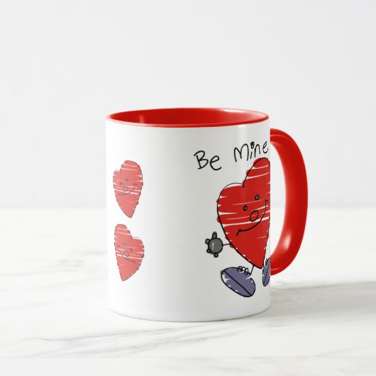 "Sei mir!" Happy Valentine Day Tasse (VorderseiteRechts)