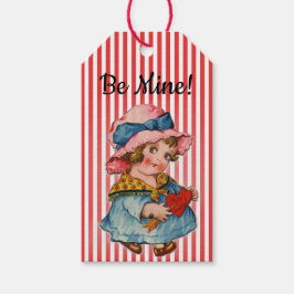 "Sei mir!" Retro Girl Valentines Geschenkanhänger