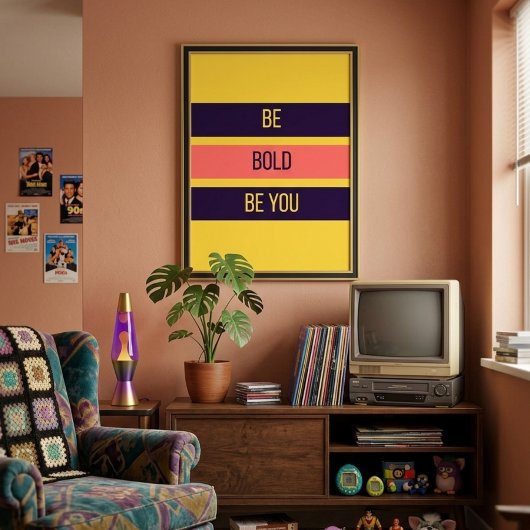 Sei mutig — 90er Maximalist Poster | Retro Schlafz