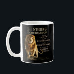 Sei mutig Joshua 1 9 Starker Löwe Judah- Kaffeetasse<br><div class="desc">Sei mutig Joshua 1:9 - Ein kühnes Design mit einem starken Löwen und den Worten von Joshua 1:9. Eine Erinnerung,  mutig und stark im Herrn zu sein. Ideal für jede Wand oder jedes Geschenk.</div>