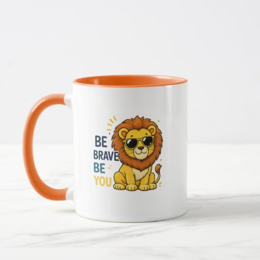 Sei Mutig Sei Du Löwentasse Tasse (Links)