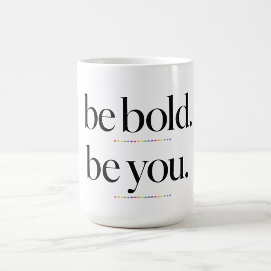 Sei mutig, sei du Minimal Statement Typografie Des Kaffeetasse (Mittel)