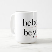 Sei mutig, sei du Minimal Statement Typografie Des Kaffeetasse (Vorderseite Links)