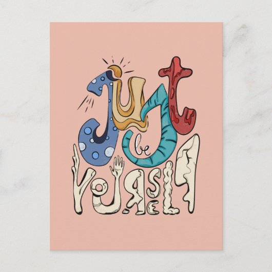 Sei mutig, sei du: Sei nur du selbst - Selbst-Lieb Postkarte (Vorderseite)