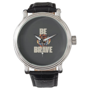 Sei Mutig Tiger-Uhr Motivations-Accessoire Armbanduhr
