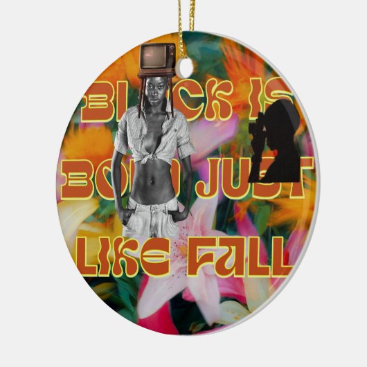 Sei mutig wie Fall Keramik Ornament (Links)