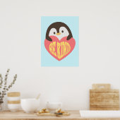 Sei nett - Adlige Pinguin Poster für Kinder (Küche)