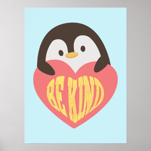 Sei nett - Adlige Pinguin Poster für Kinder (Vorne)
