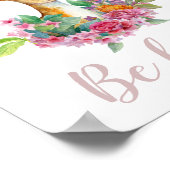 Sei nett! Aquarellblumenhirsche. Kinderzimmer Poster (Ecke)