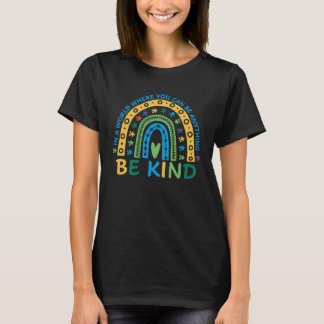 Sei nett Autismus-Bewusstsein Regenbogen-Herzen Wä T-Shirt