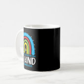 Sei nett Autismus-Bewusstsein Regenbogen-Leopard W Kaffeetasse (Vorderseite Links)