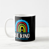 Sei nett Autismus-Bewusstsein Regenbogen-Leopard W Kaffeetasse (Links)