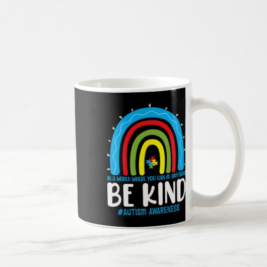 Sei nett Autismus-Bewusstsein Regenbogen-Leopard W Kaffeetasse (Rechts)