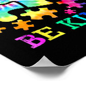 Sei nett Autismus Puzzleteile Tie Dye Autismus-Bew Poster (Ecke)