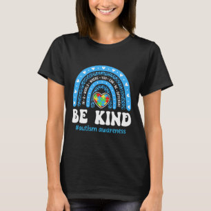 Sei nett Autismuserkennung Puzzle Süßer Regenbogen T-Shirt