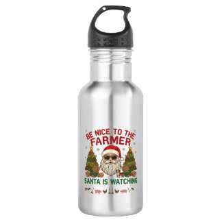 Sei nett Bauer Santa Weihnachten Farm Tiere Edelstahlflasche