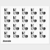 Sei nett | Black Brush Script Style Quadratischer Aufkleber (Blatt)
