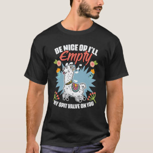Sei nett  Blumiges Lama Humor für ein Blumen Tier T-Shirt